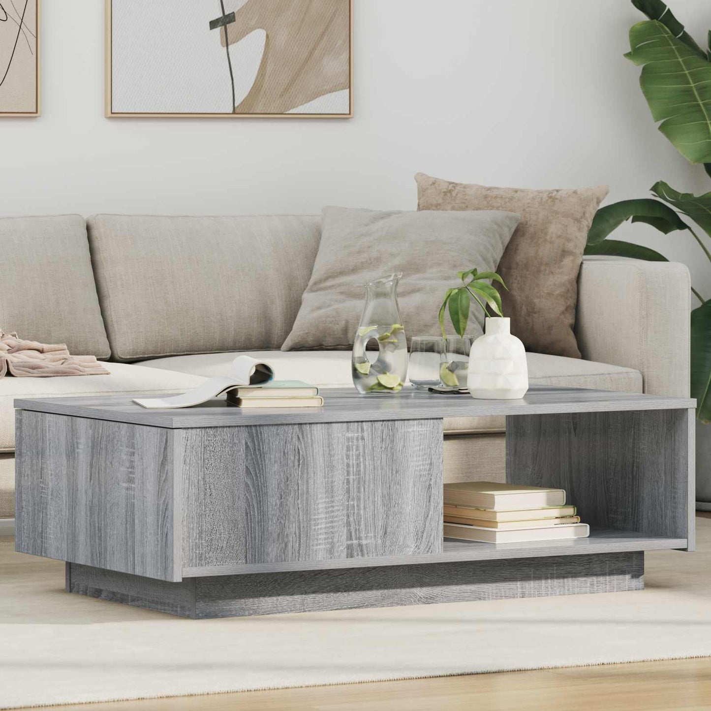 JUNG Vida Couchtisch Graues Sonoma 95 x 55 x 31 cm Holzwerkstoff