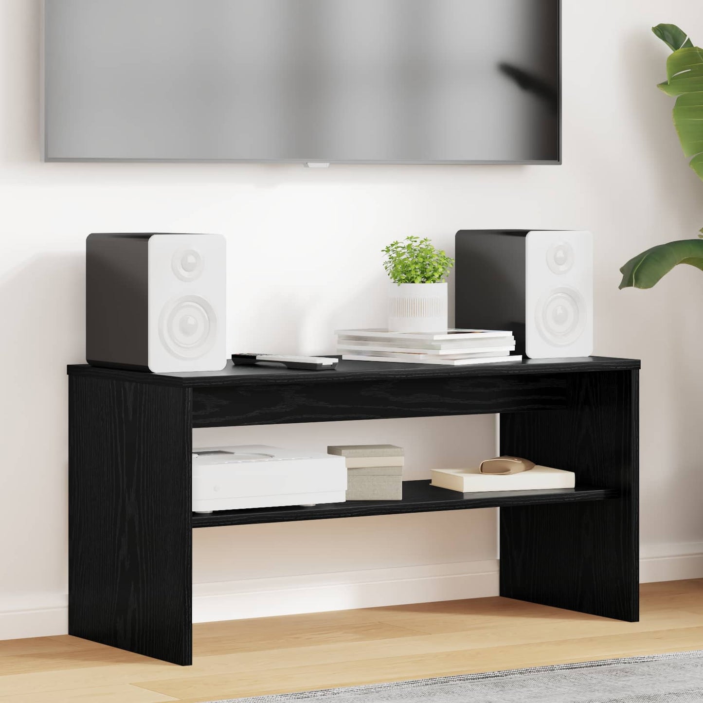 JUNG Vida TV-Schränk Schwarz Eichen-Optik 80 x 35 x 40 cm Holzwerkstoff