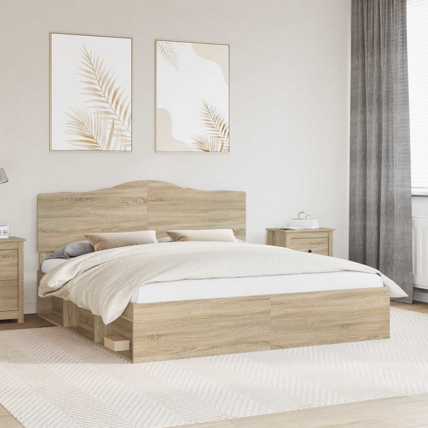 JUNG Vida Bettrahmen Sonoma 180 x 200 cm Massives Kiefernholz