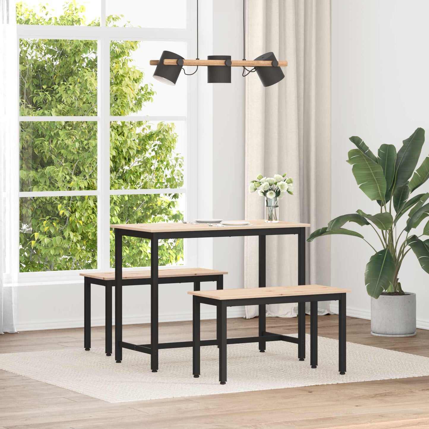 JUNG Vida Bank Natur 80 x 35 x 45 cm Massives Kiefernholz