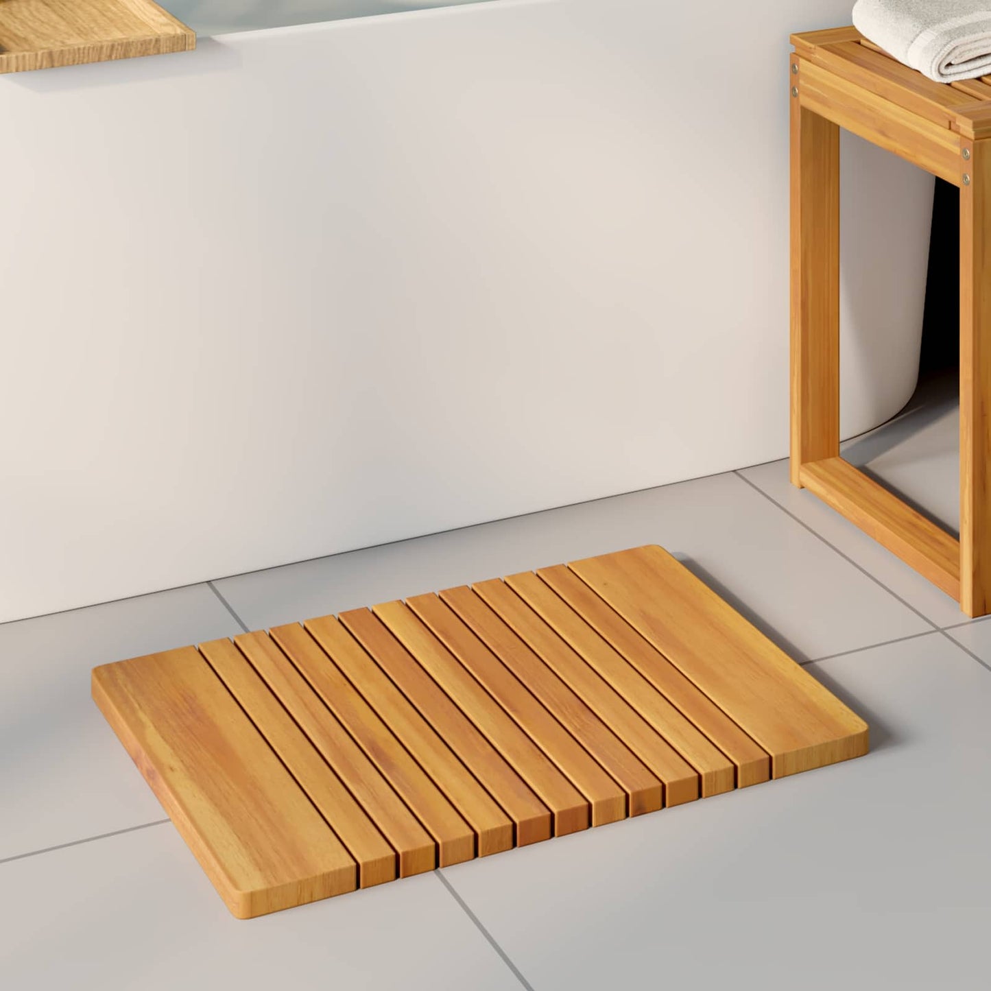 JUNG Vida Badematte Uni Braun 59 x 40 cm Holz