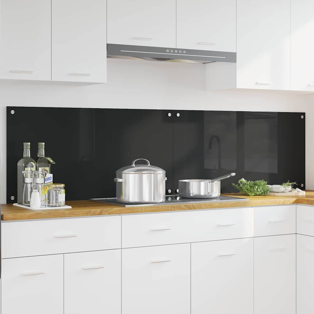 JUNG Vida Küchenrückwand 2 pcs Schwarz 100 x 50 cm Gehärtetes Glas