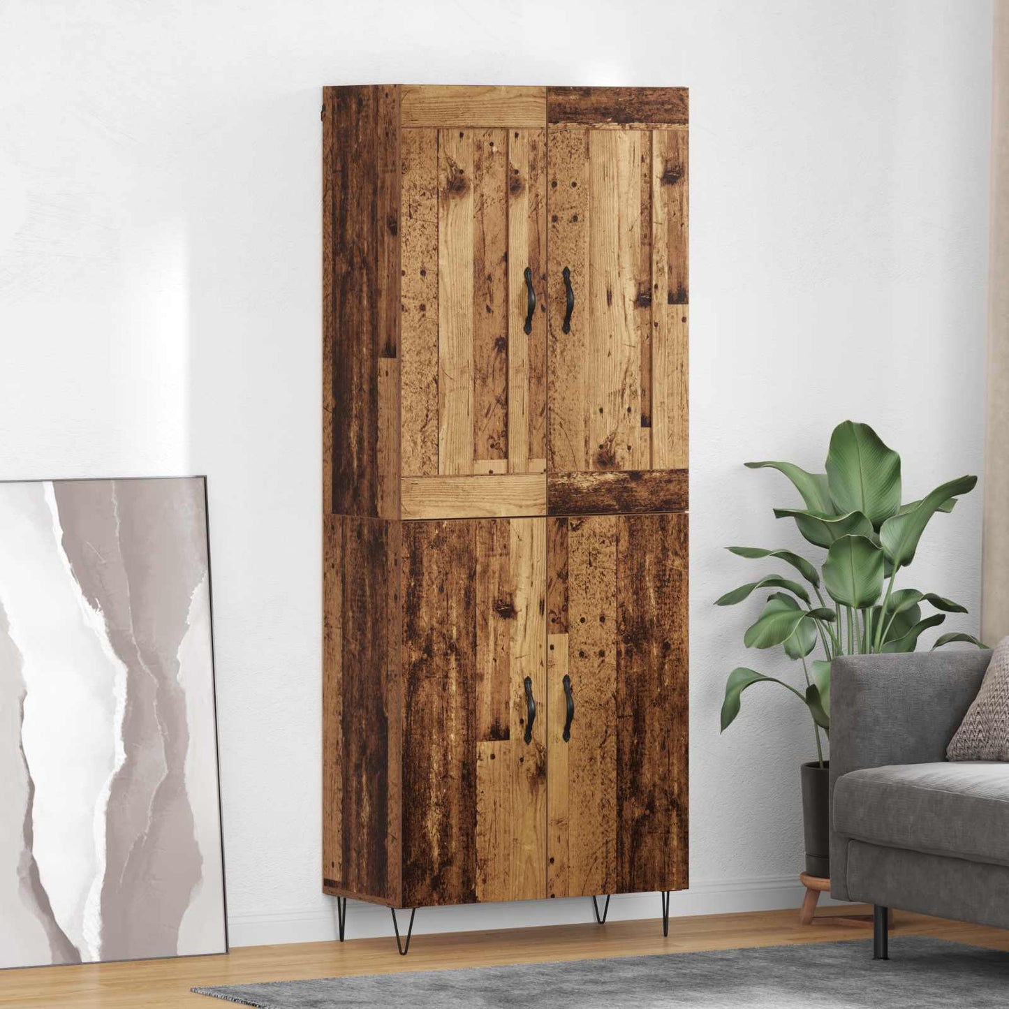 JUNG Vida Highboard Altholz 69,5 x 34 x 180 cm Holzwerkstoff