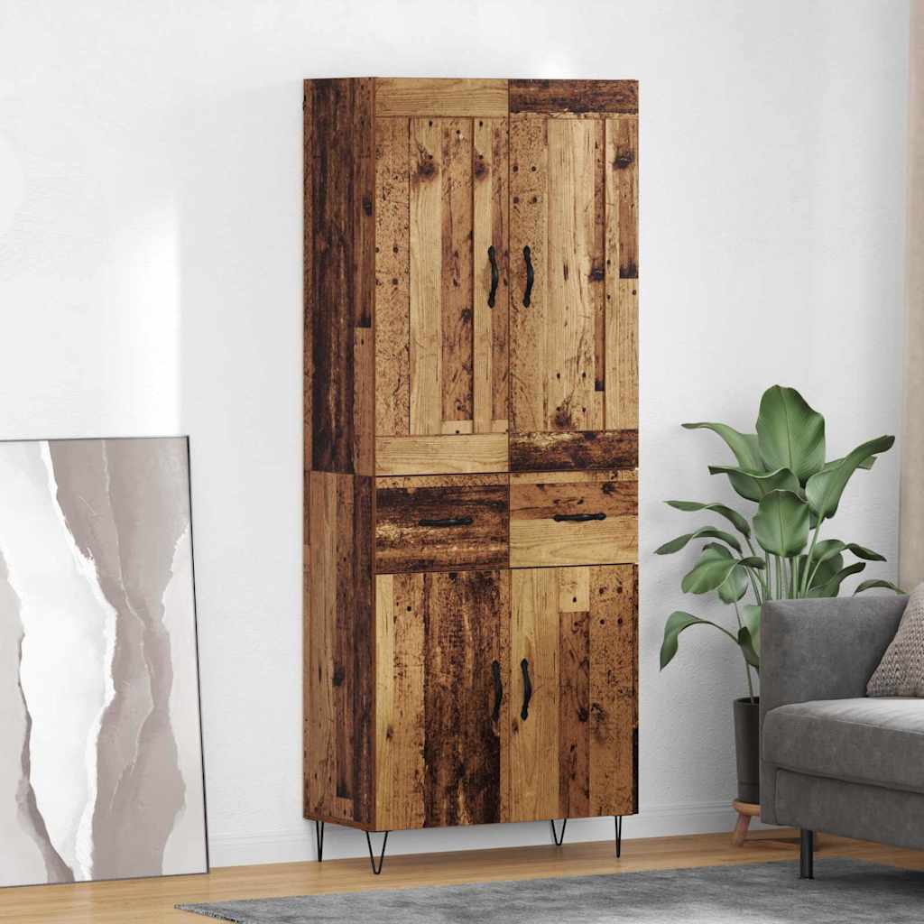 JUNG Vida Highboard Altholz 69,5 x 34 x 180 cm Holzwerkstoff
