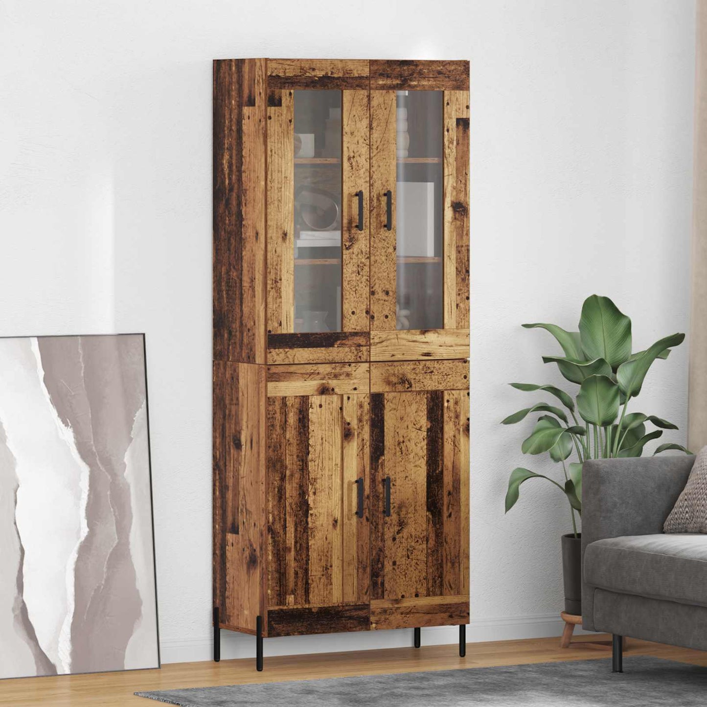 JUNG Vida Highboard Wandmontiert Altholz 69,5 x 34 x 180 cm Holzwerkstoff