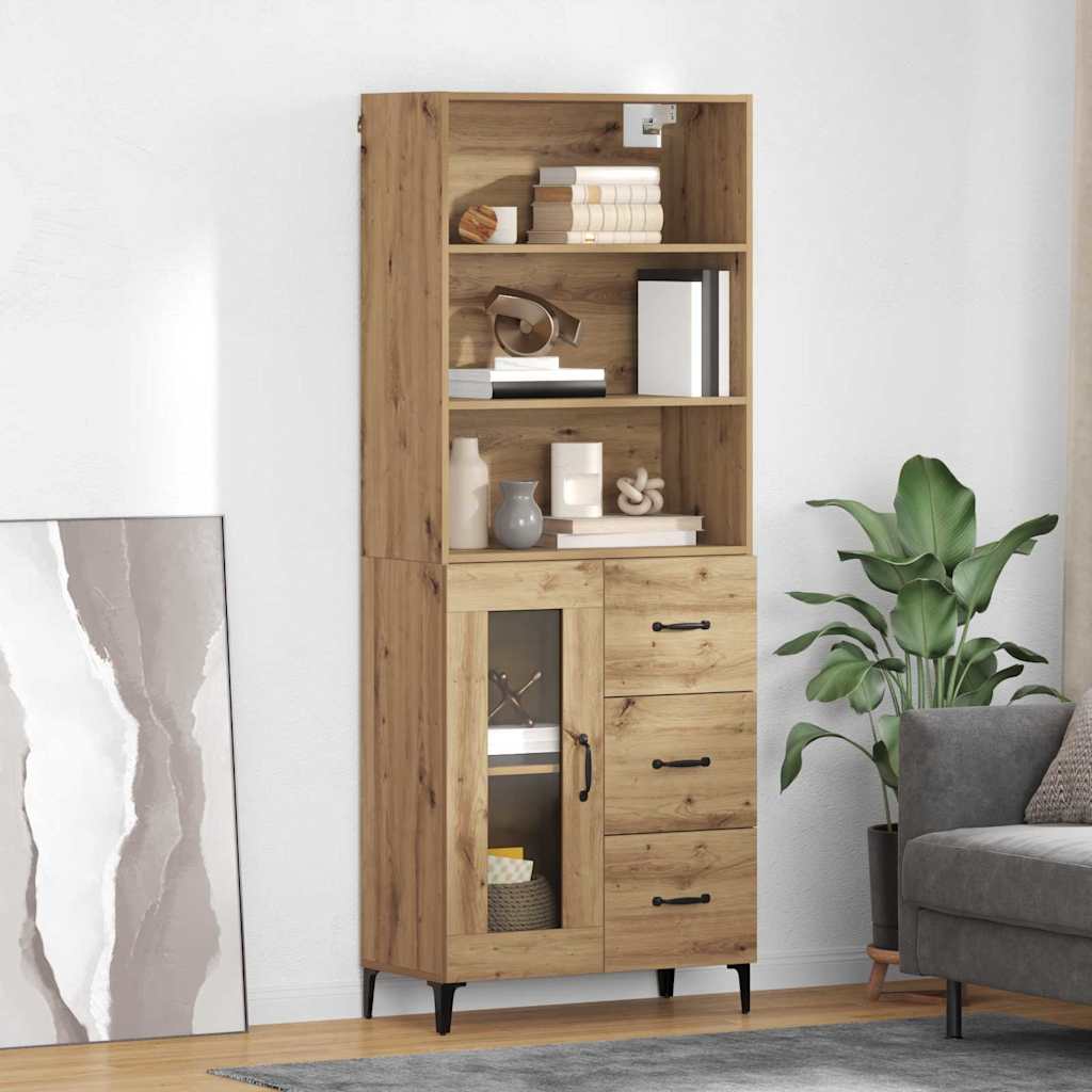 JUNG Vida Highboard Artisan-Eiche 69,5 x 34 x 180 cm Holzwerkstoff