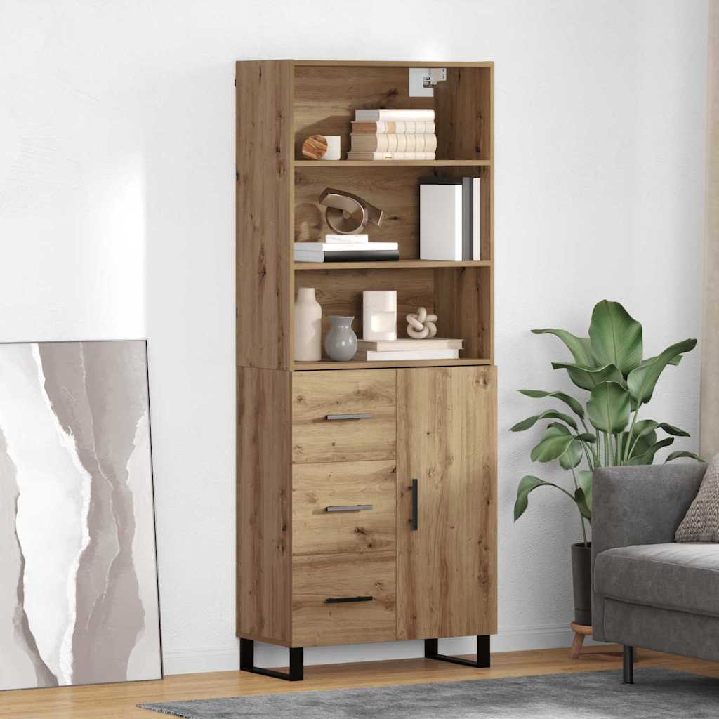 JUNG Vida Highboard Artisan-Eiche 69,5 x 34 x 180 cm Holzwerkstoff
