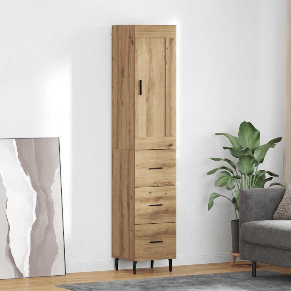 JUNG Vida Highboard Artisan-Eiche 34,5 x 34 x 180 cm Holzwerkstoff