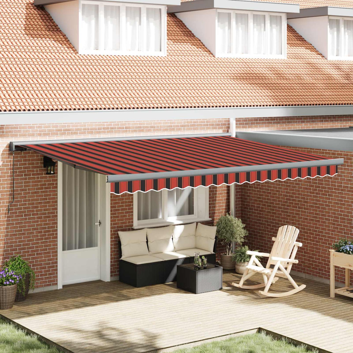 JUNG Vida Einziehbare Markise Orange und Schwarz 400 x 300 cm