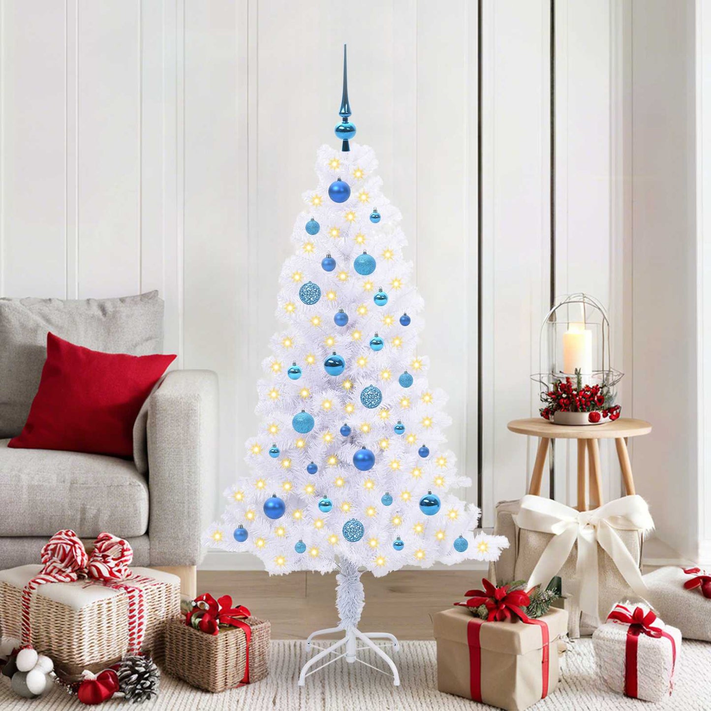 JUNG Vida Künstlicher Weihnachtsbaum Weiß 150 cm PVC und Stahl