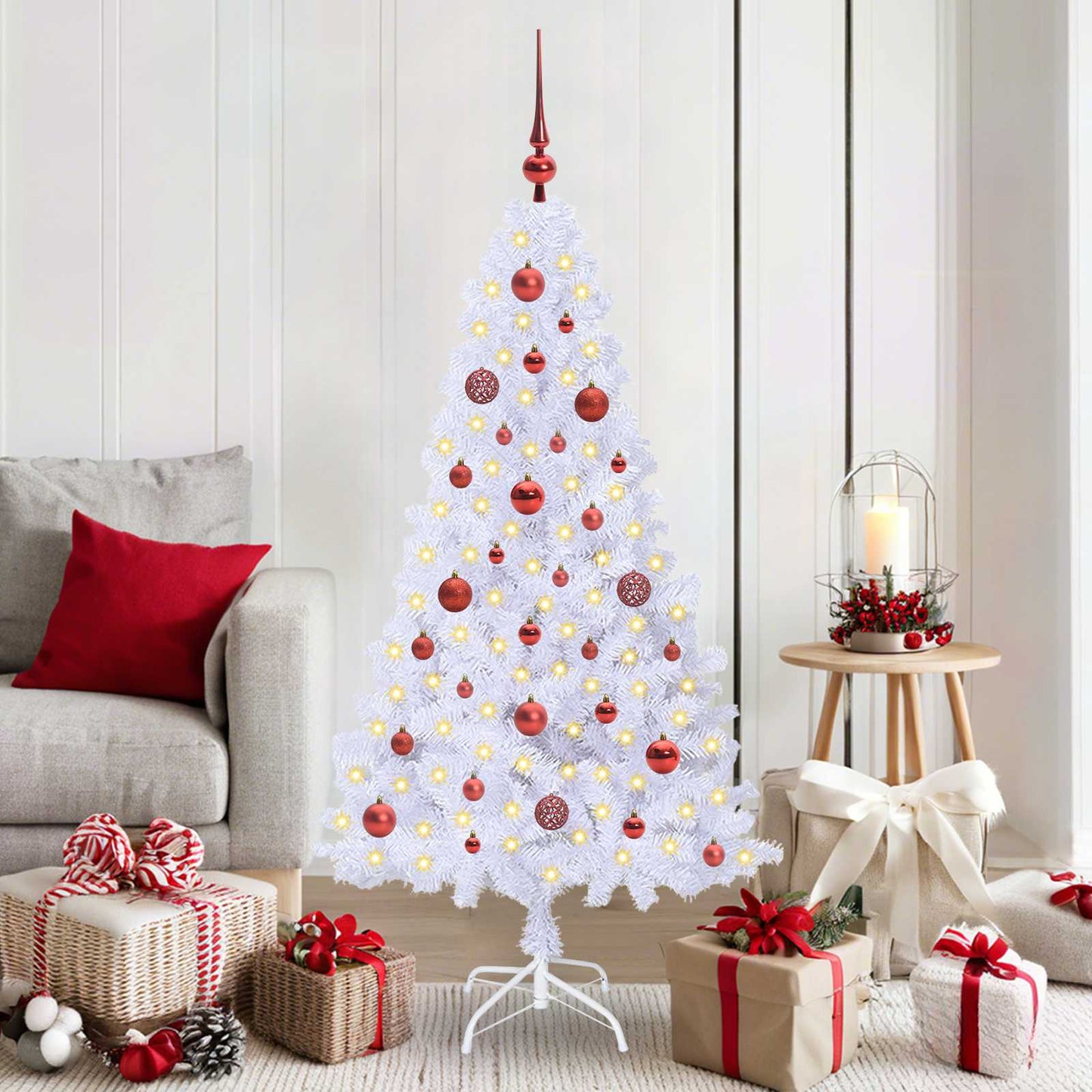 JUNG Vida Künstlicher Weihnachtsbaum Weiß 150 cm PVC und Stahl