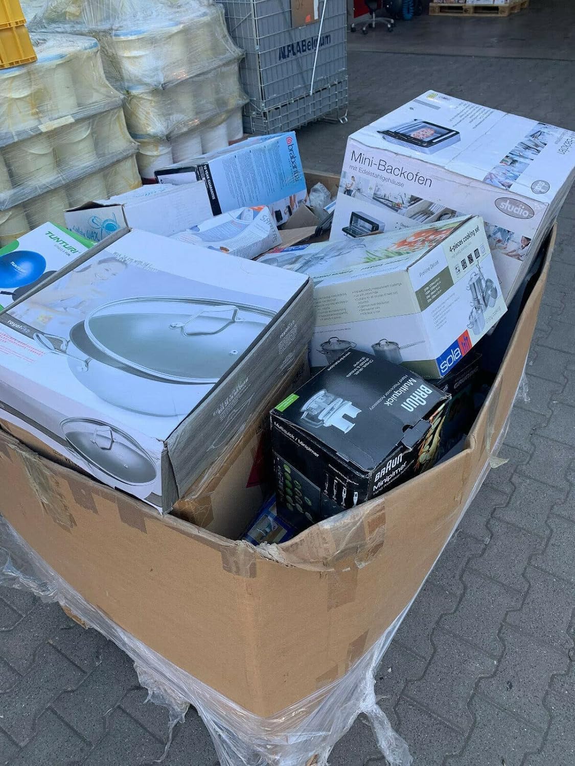 AUE - Markenware Wert 400€, Versandhandelsretouren Mischposten B2B, Technik, Haushaltselektro, Elektrogeräte, Küche, Babyl Glätteisen, Tefal Raclette, Fissler Messer, JUNG Luftkühler, Soehnle Luftreiniger, 10+ Teile