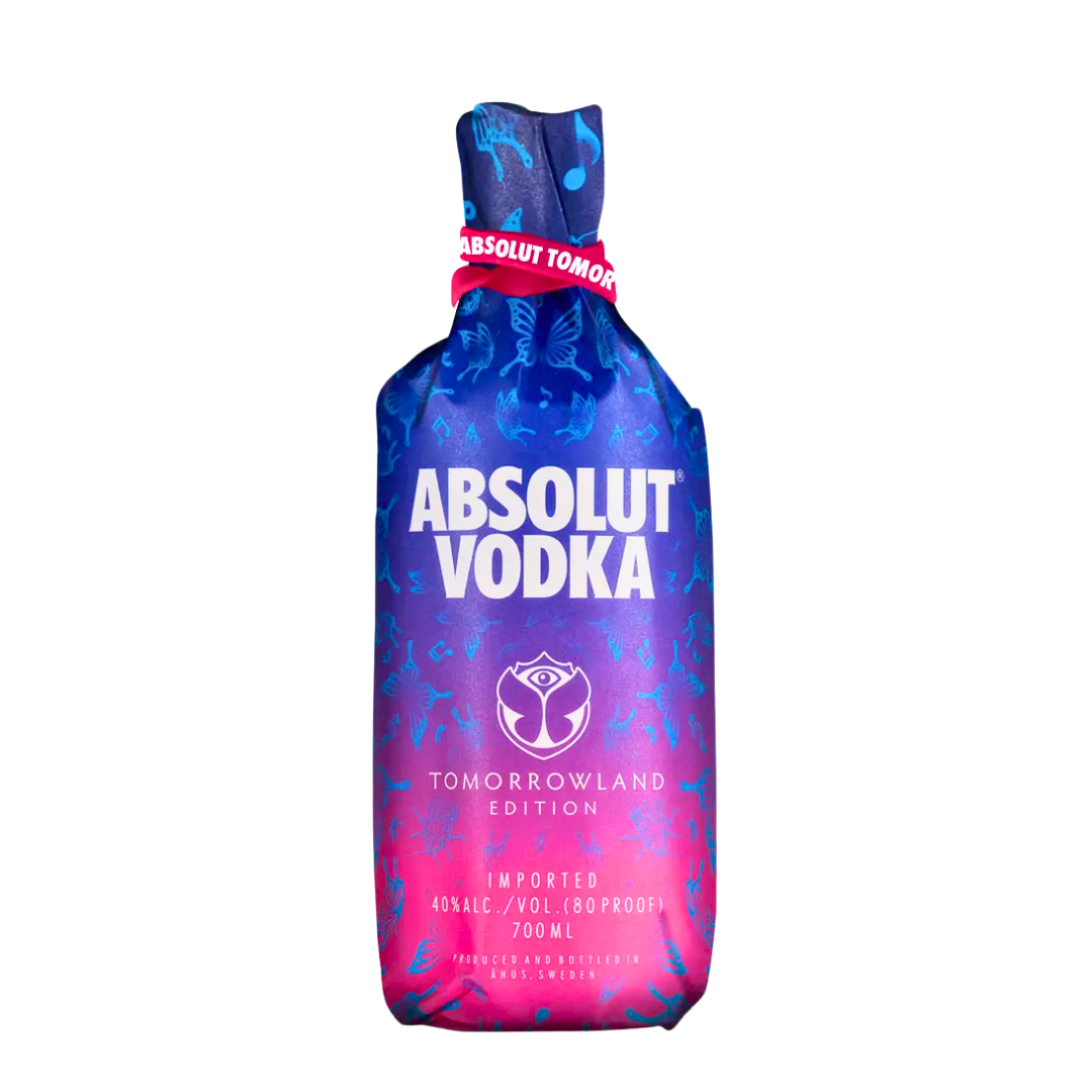 Absolut Vodka Tomorrowland 0,7L - Limited Edition 2019 – Künstlerflasche mit Paper Skin Design – Wodka Sammleredition Festivalflasche Belgien Musik Kunst Wodka Design-Luxusflasche