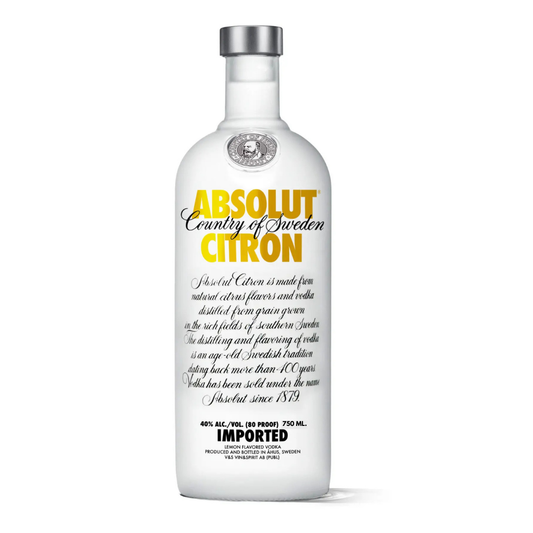 Absolut Citron Vodka 0,75L - 1988 Edition mit Thin Cap und Box – Zitronenaromatisierter Wodka – Historische Sammlerflasche mit Kultstatus und Cocktailklassiker-Zutat aus Schweden
