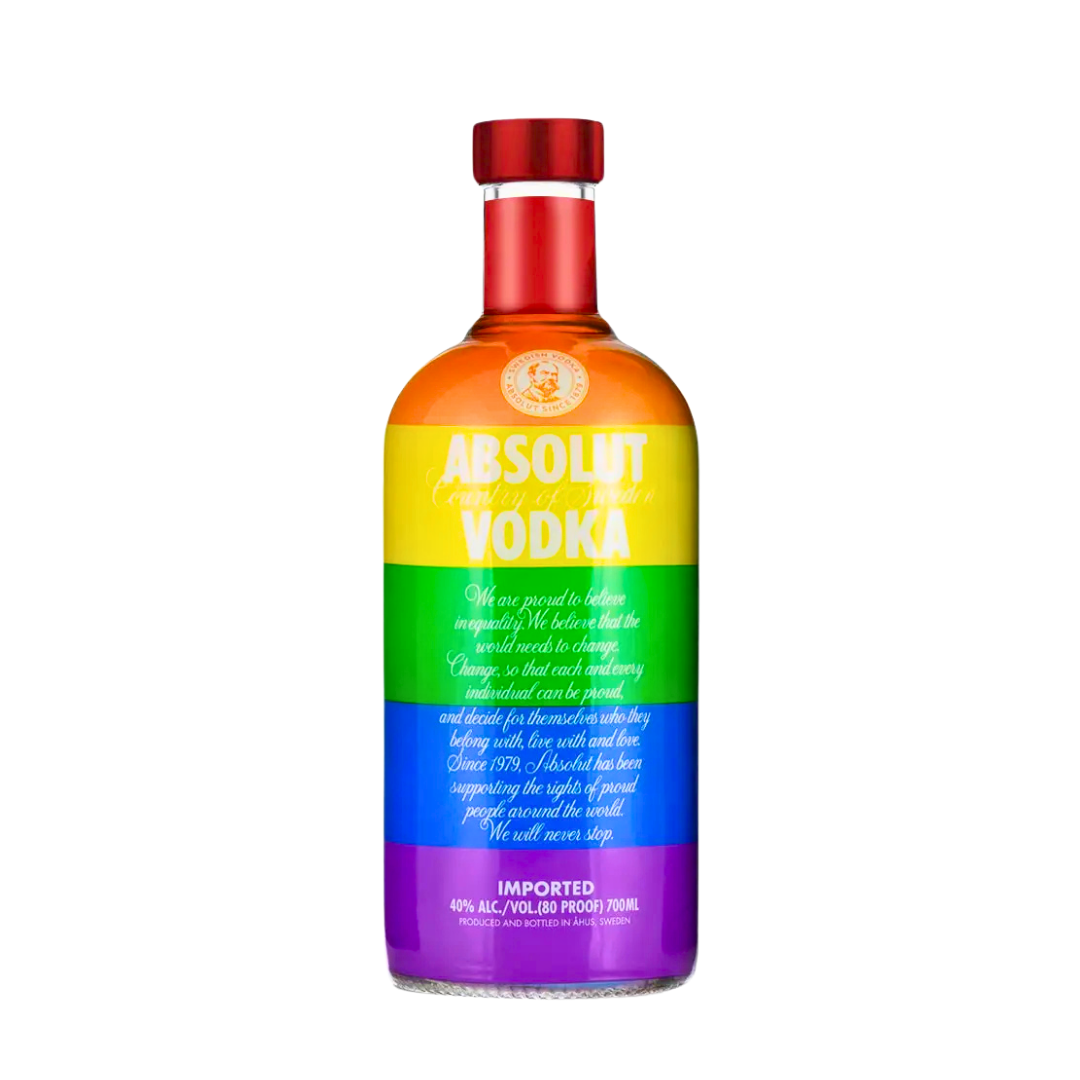 Absolut Vodka Colors 2 700ml – Limited Edition 2015 mit Pride Design, LGBTQ Flaggenflasche, Sammler Wodka Original aus Schweden mit 40% Vol. – Künstlerflasche für Vielfalt & Gleichheit