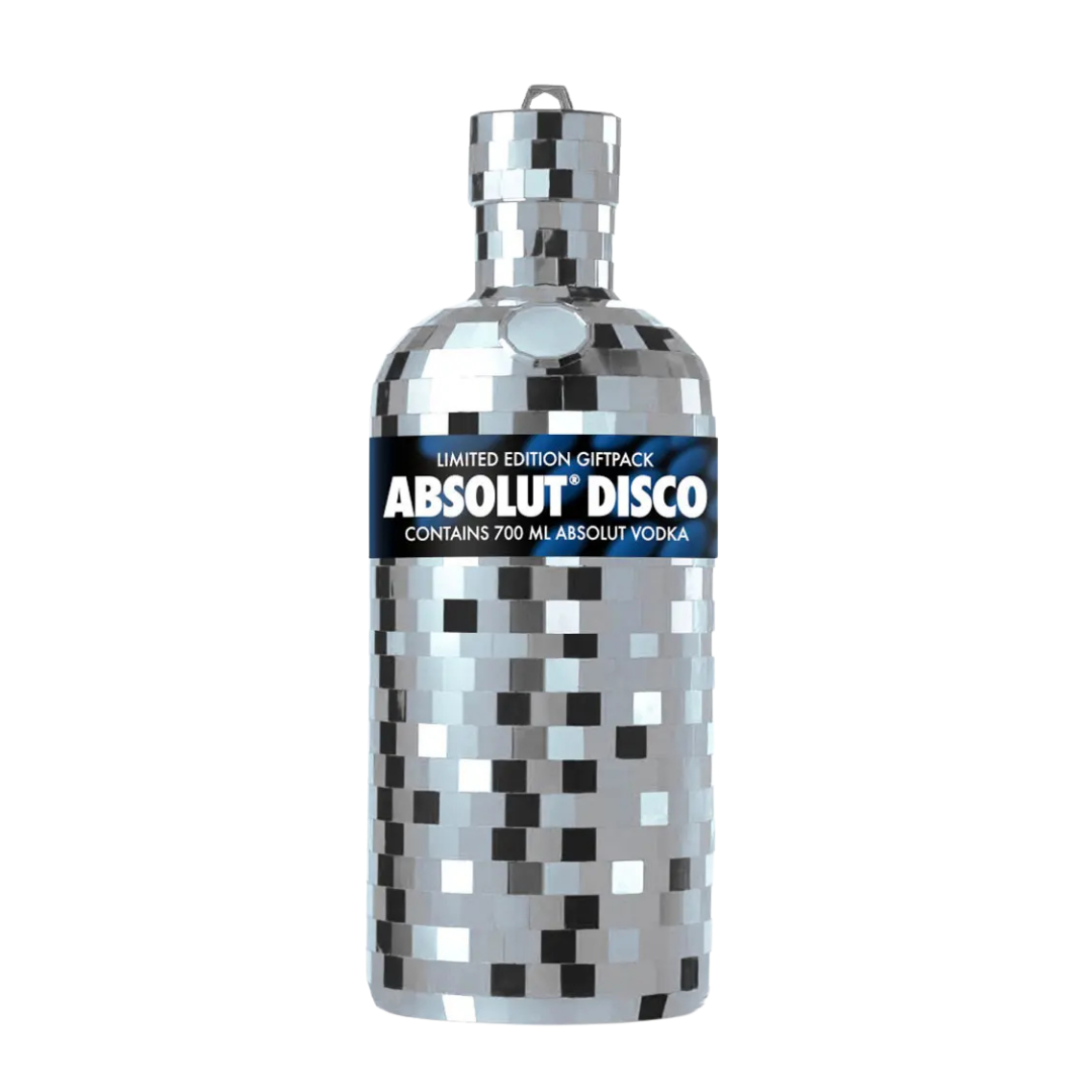 Absolut Disco Vodka 0,7L Limited Edition mit Spiegeldesign – Kultige Geschenkverpackung als Discokugel – Absolut Silber Wodka mit einzigartigem Partyflair – Sammleredition für Designliebhaber