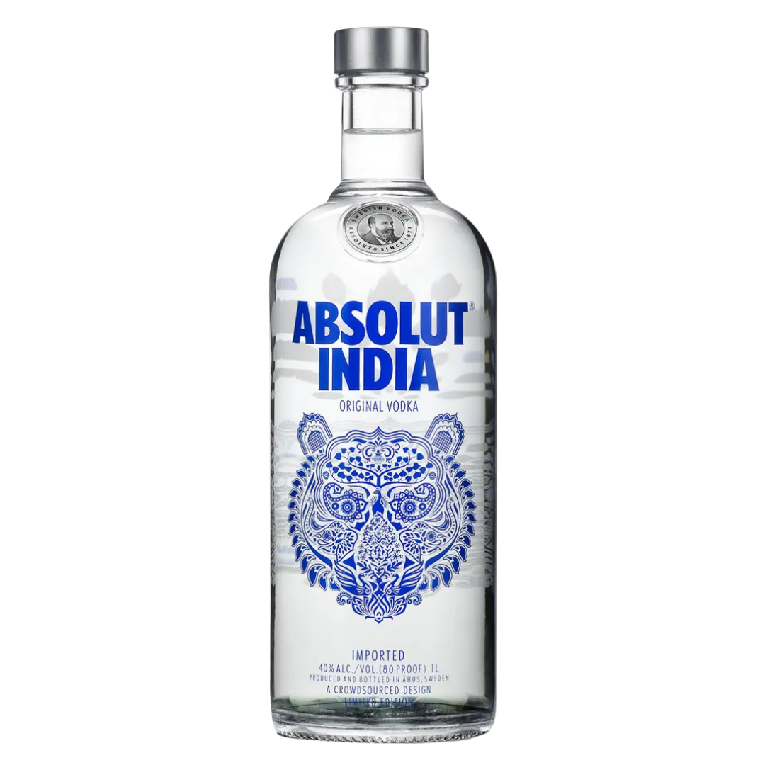 Absolut India Vodka V2 1L Limited Edition 2018 – Künstlerflasche von Ajay Boga mit Tiger-Motiv – Hochwertiger reiner Wodka im exklusiven Design – Sammlerstück mit Kultstatus