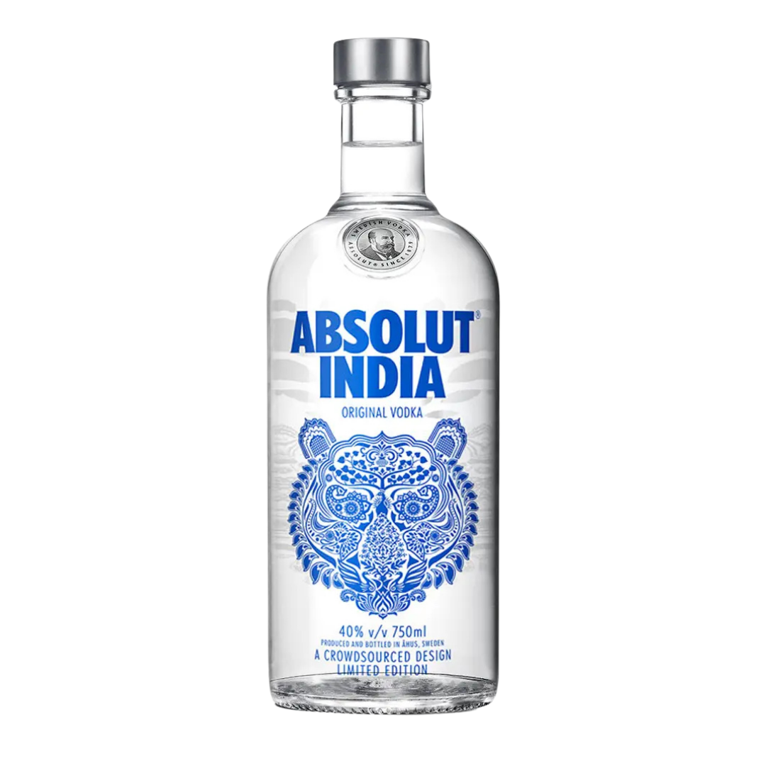 Absolut India Vodka V2 0,75L Limited Edition 2018 – Künstlerflasche von Ajay Boga mit Tiger-Motiv – Hochwertiger reiner Wodka im exklusiven Design – Sammlerstück mit Kultstatus