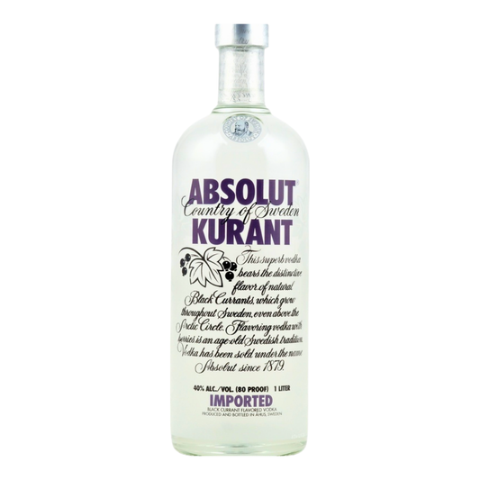 Absolut Vodka 1L Kurant Schwarze Johannisbeere – Flavoured Premium Wodka mit natürlichem Fruchtaroma – Zuckerfrei – Schwedischer Qualitätsvodka für Mixgetränke, Cocktails und Sammler