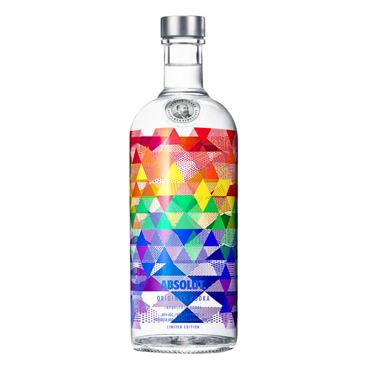 Absolut Vodka Mix Pride 1L - Limited Edition 2016 – Künstlerflasche inspiriert von LGBTQ Pride Farben – Geometrisches Design – Sammleredition mit Symbolkraft – Premium Wodka Flasche Design