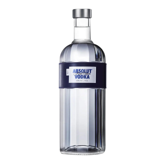Absolut Mode Vodka 1L Designflasche mit zwölf Facetten und Mitternachtsblauer Seidenbanderole, Hochwertiger Klarer Absolut Wodka, Limited Edition 2011, Premium Flasche für Sammler & Genießer