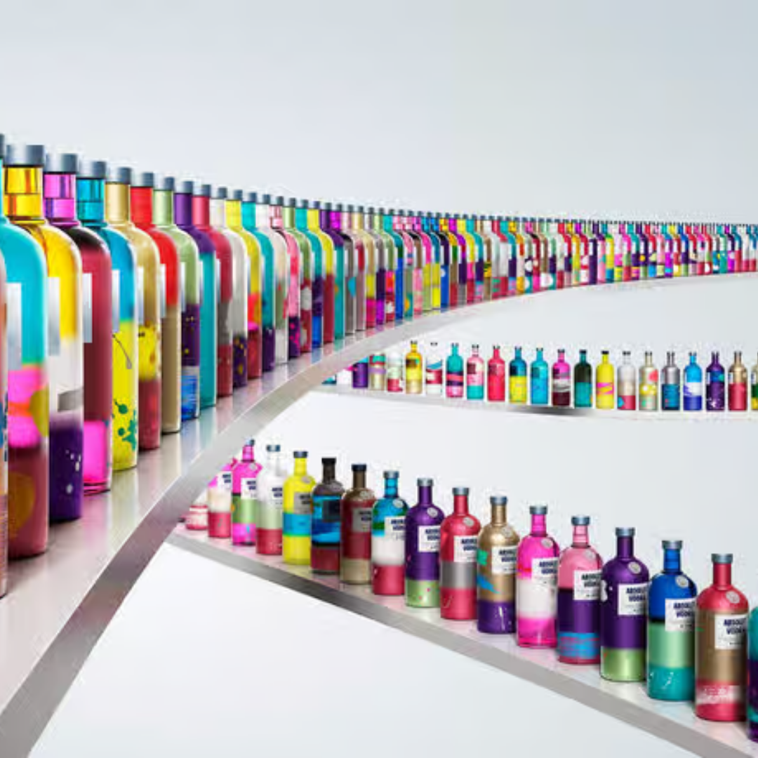 Absolut Vodka Unique 1L – Limitierte Edition 2012 - Einzelstück Flasche mit einzigartigem Design, Sammler-Wodka mit 40% Vol., Original-Vodka aus Schweden, Kunstflasche Geschenkidee