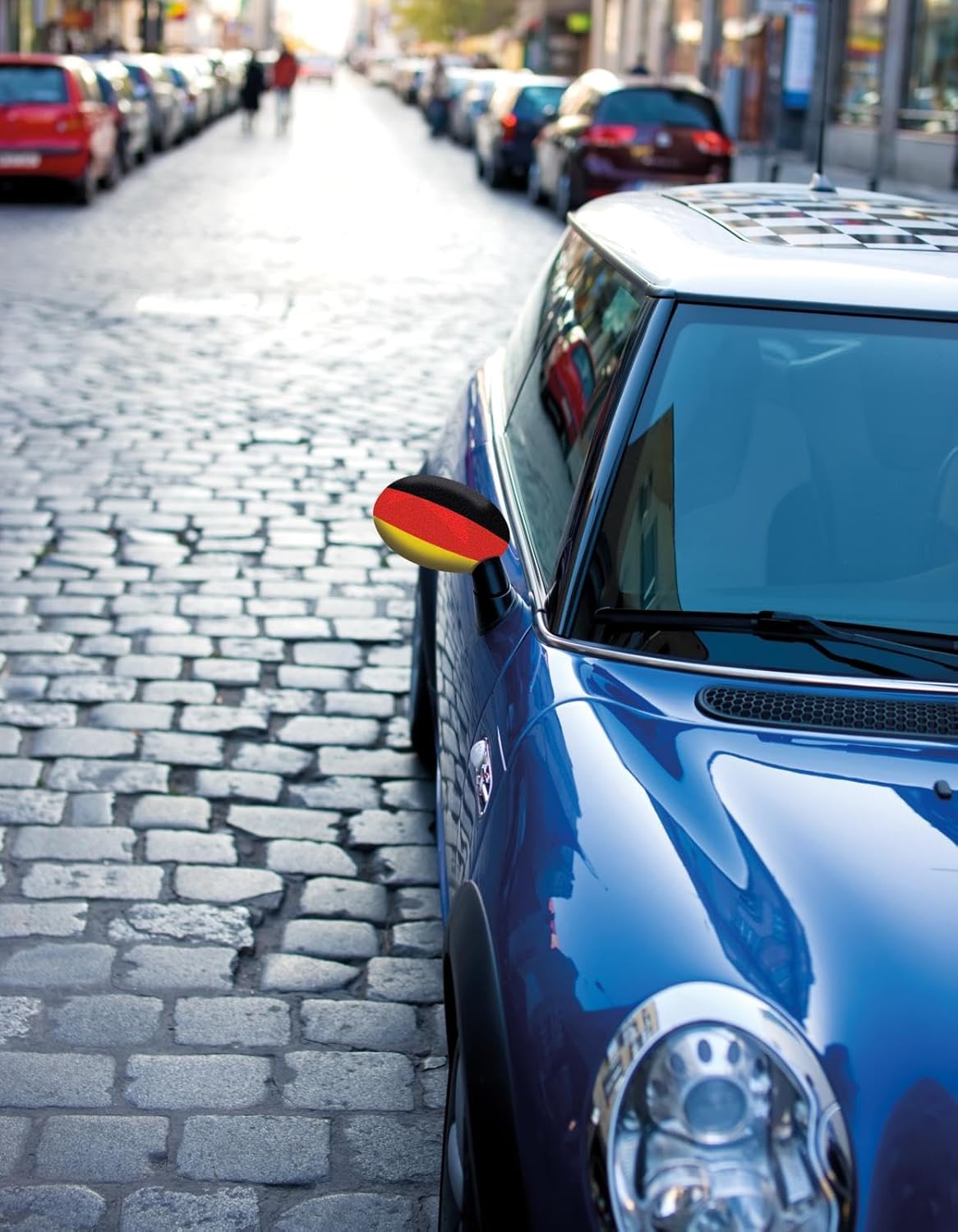 JUNG Autospiegelbezug 2er Set Deutschland Flagge – EM 2024 Autozubehör Fanartikel für Außenspiegel, Fanpaket für Damen & Herren, Schwarz Rot Gold Fussballspiegel Überzug