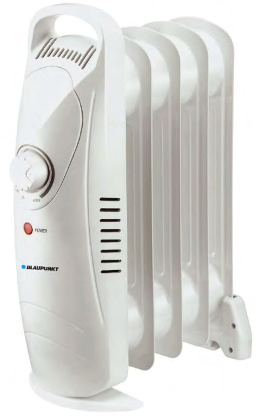 Blaupunkt MEN812 Ölradiator 450W Mini Elektroheizung | Kompakter elektrischer Heizkörper mit Thermostat | Geräuscharmer Ölheizkörper mit 5 Rippen für Innenräume bis 15m² | Energiesparende Elektroheizung
