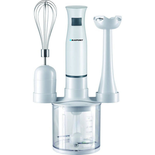 BLAUPUNKT MEN00833 Stabmixer-Set 200W, Zerkleinerer, Schneebesen, Weiß – Kompakte Größe, Vielseitig, Leicht zu reinigen, Küchenhelfer, Ergonomisch, 3 Aufsätze, Leistungsstarker Motor, Perfekt für tägliche Anwendungen