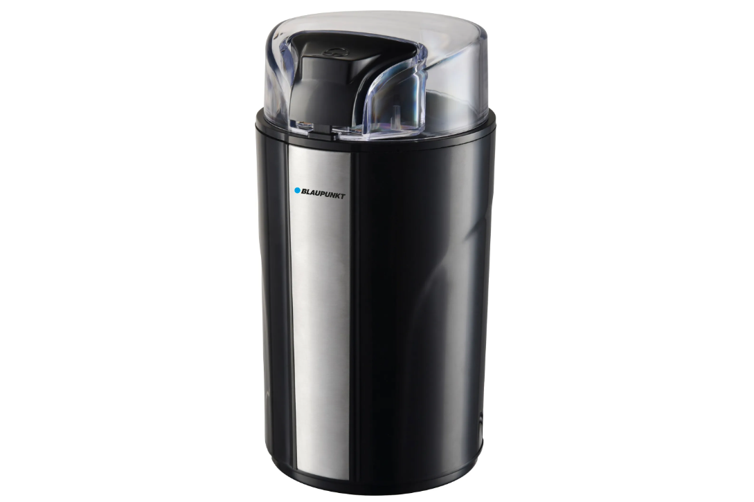 Blaupunkt MEN00834 Elektrische Kaffeemühle 200W, Kompakte Bohnenmühle für schnelles Mahlen von Kaffeebohnen, Nüssen, Gewürzen, Edelstahlmesser, Sicherheitsfunktion, Platzsparendes Design