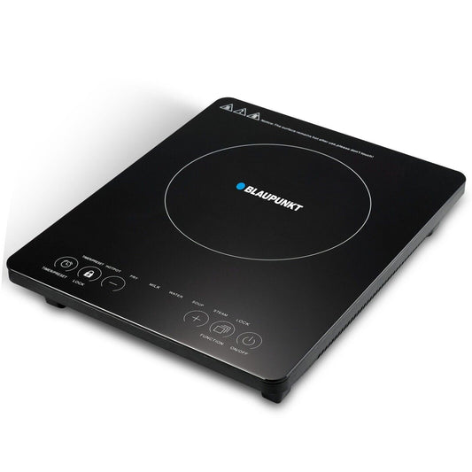 Blaupunkt MEN820 Induktionskochfeld 2000W 1-Platten Standgerät tragbar Schnellstart Sicherheitsfunktionen Touch-Display Glaskeramikplatte Energieeffizient LED-Anzeige Zeitschaltuhr Schwarz