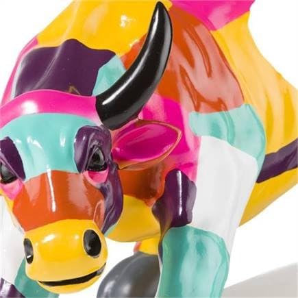 COCOMaison Handbemalte Polyresin „Kämpfender Bulle“ Statue 90 cm bunt, robustes Kunstharz Stier Skulptur, modernes Bull Fighter Design, schwere langlebige Dekoration, künstlerische Figur für Wohnzimmer und Büro