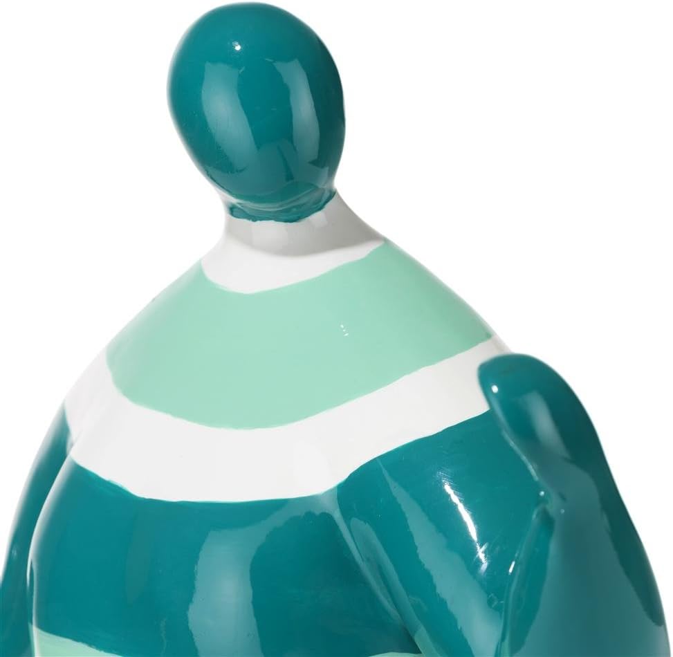 COCOMaison Kung Fu Man Dekofigur 35x28 cm – Handbemalte Kampfsport Statue aus Polyresin – Bunte moderne asiatische Skulptur für Wohnzimmer, Büro, Flur, Kampfkünstler Deko