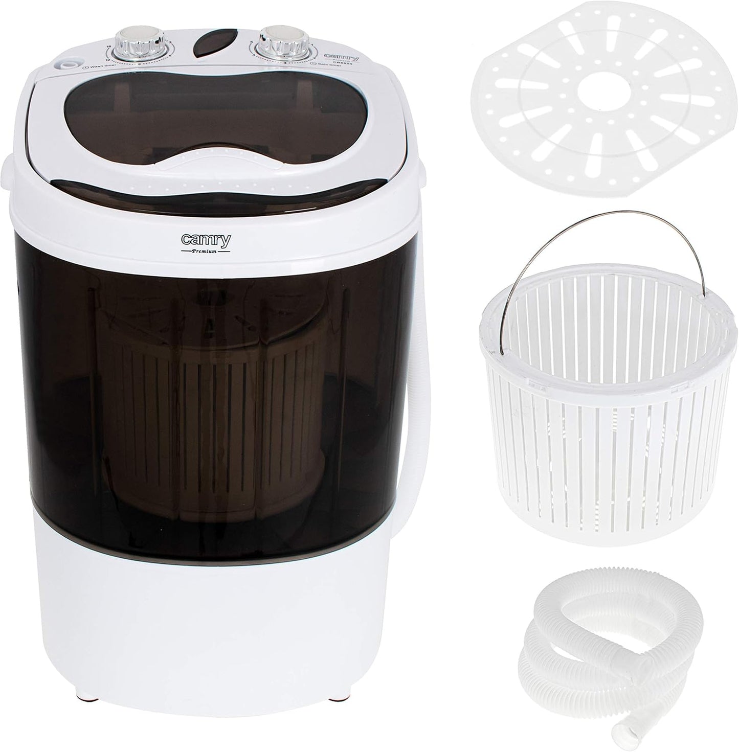 JUNG CAMRY CR8054 Mini Waschmaschine Camping Waschautomat 3 kg Wäsche mit Schleuder tragbare mobile Reise Campingwaschmaschine energiesparend leise kompakt Kleinwaschmaschine Boot Wohnmobil