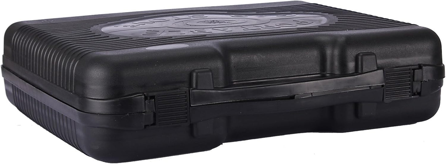 RSonic PF-Distronics Camping Gaskocher 2,2 kW mit Piezozündung, Aluminium-Brennerkopf, Windschutz, Kunststoffkoffer – tragbarer Butan-Gaskocher für Garten, Terrasse, Balkon und Outdoor-Aktivitäten