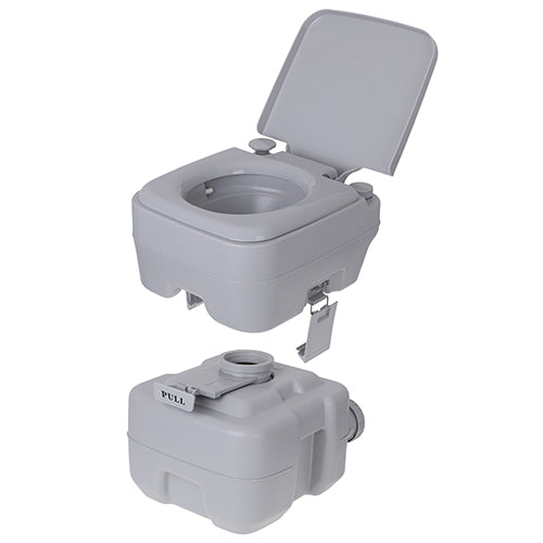 JUNG Camry CR1035 Campingtoilette tragbar ohne Chemie, 20L Abwassertank, 13L Frischwassertank, Spülkolbenpumpe, für Camping, Festivals, mobile Toilettenlösung, 115kg Belastbarkeit, hygienisch, umweltfreundlich