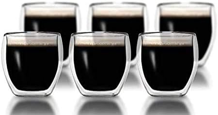 Klasique Doppelwandige Latte Macchiato Gläser 250 ml mit Karaffe 1000 ml – 7 tlg. Thermoglas-Set aus Borosilikatglas für heiße & kalte Getränke Gläser