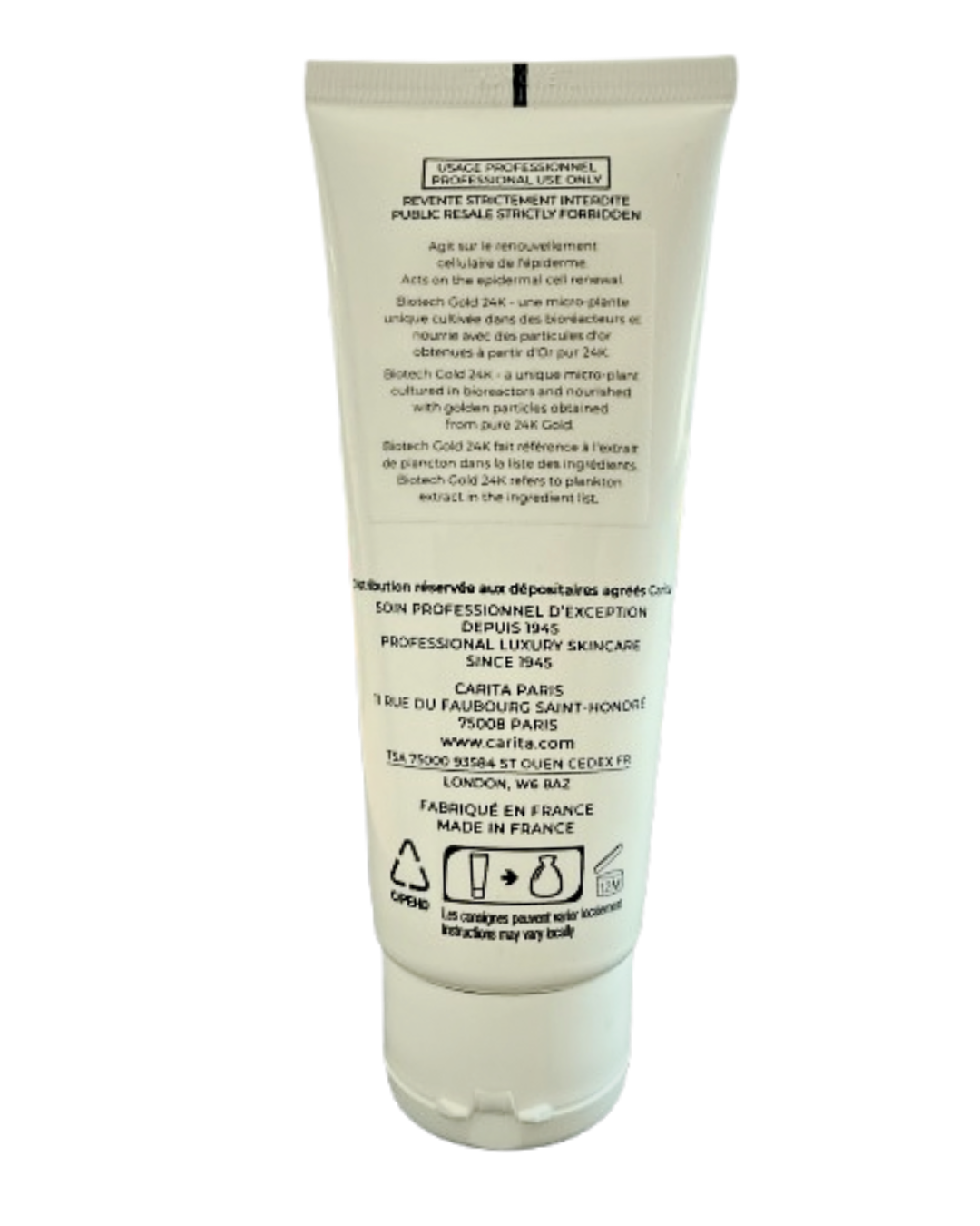 Carita Rejuvenic Biotech Gold 24K - Luxus Multi-Stratum Regenerationscreme für Intensive Hauterneuerung, Anti-Aging Pflege mit 24 Karat Gold für Strahlende und Jüngere Haut, 100ml Intensivbehandlung für Glattere, Festere Haut