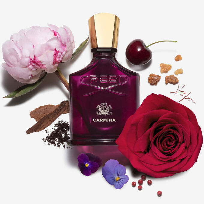 Creed Carmina Damen Eau de Parfum 75 ml – Blumiger Holzig-Moschus Duft, Luxuriöses Nischenparfum für Frauen mit Schwarzkirsche, Rose de Mai und Kaschmirholz – Exklusives EdP Spray