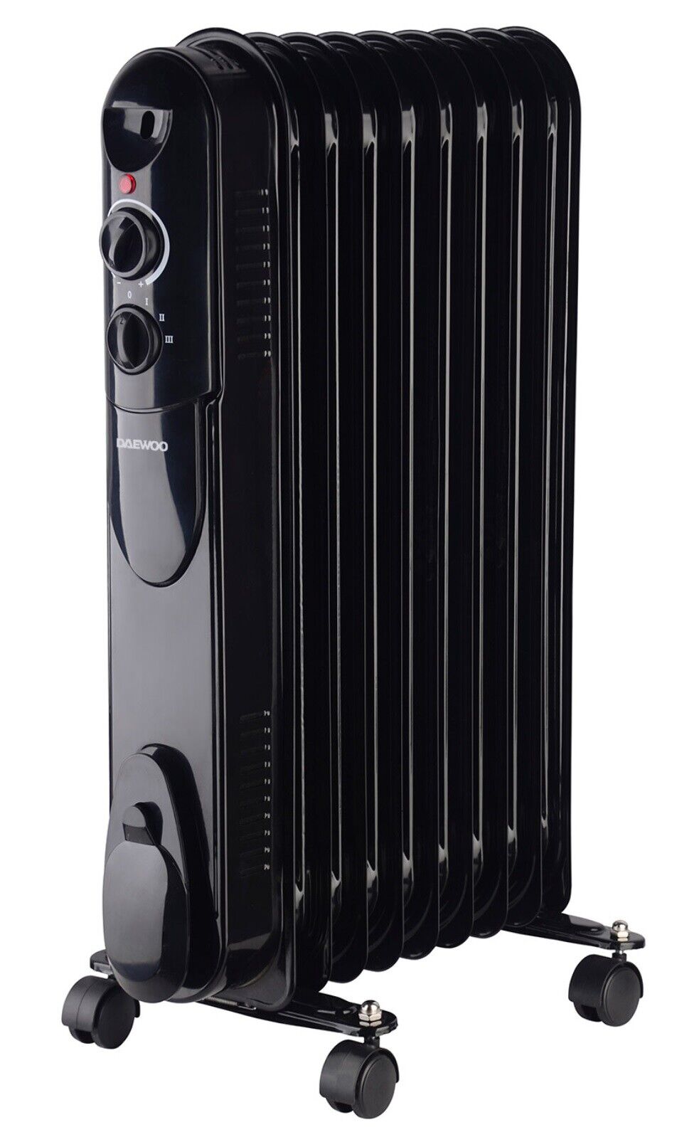 DAEWOO DOH-359M Mobiler Ölradiator 2000W Elektroheizung Heizkörper mit Thermostat 9 Rippen Öl-Heizung für Innenräume energiesparend geräuschlos Überhitzungsschutz Tragegriff Rollen