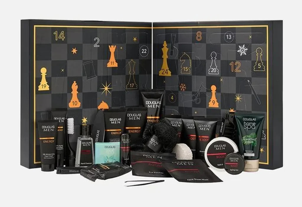 Douglas Men Pflege Adventskalender 2025 mit 24 Hautpflege, Gesichtspflege, Körperpflege, Haarpflege, Bartpflege, für Männer und Herren ( Wert 150€ )