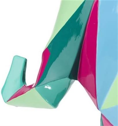 CocoMaison Elefant Skulptur 37 cm – Handbemalte Polyresin Statue auf Sockel – Bunte Elefantenfigur als moderne spirituelle Deko für Wohnzimmer, Flur, Büro und Geschenkideen