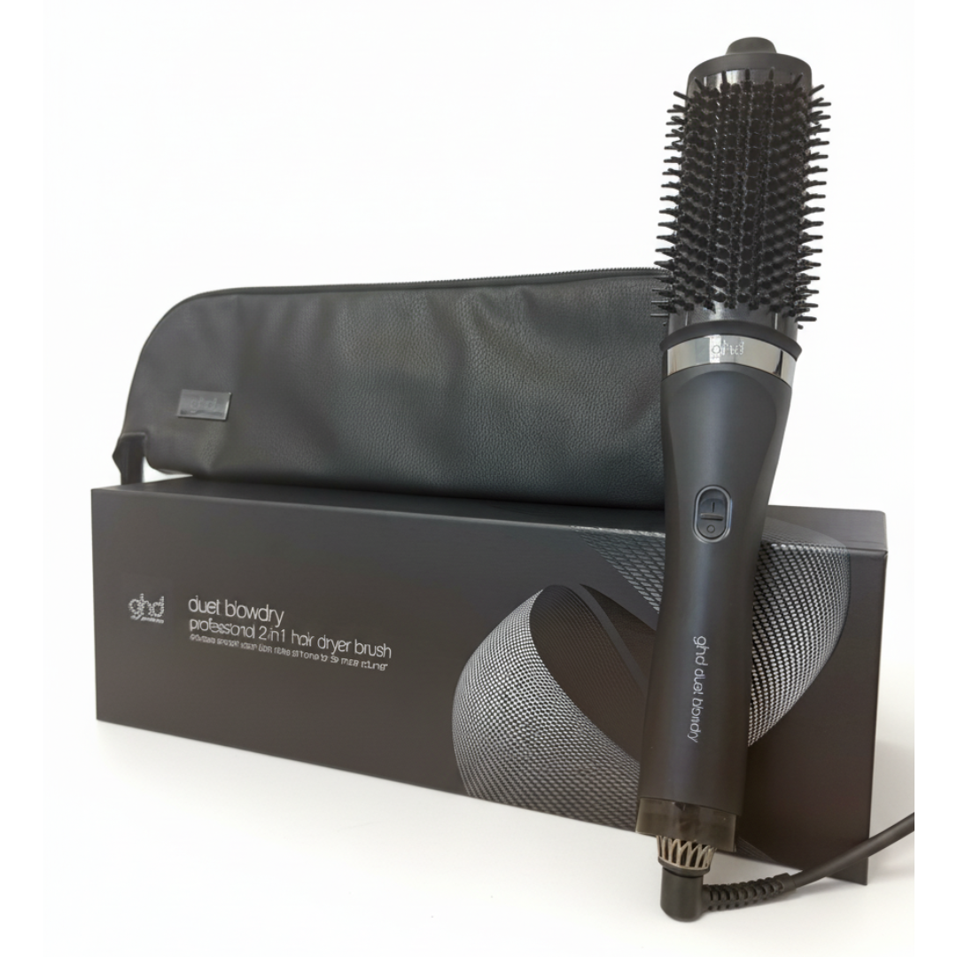 ghd Duet Blowdry Rundbürstenföhn Professional 2-in-1 Hair Dryer Brush Schwarz – (219) Heißluftbürste mit Heat-Air Xchange Technologie für Schnelles Trocknen