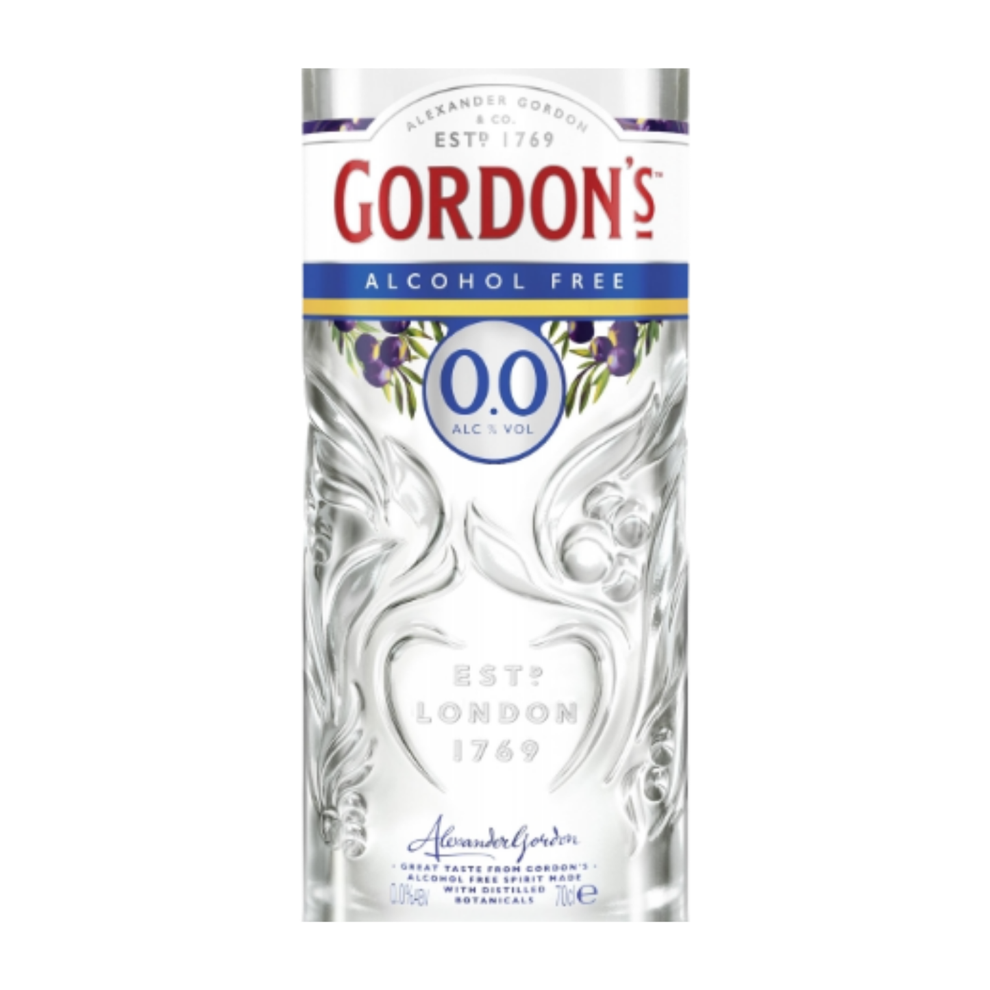 Gordon’s 70cl Alkoholfreier Gin-Alternative 3er Set – 0,7l Flaschen, Gin Geschmack ohne Alkohol, alkoholfreie Spirituosen, Kalorienarme Erfrischung, Gin Cocktail Basis, Aromatisierter Gin für alkoholfreie Drinks - Ohne Alcohol