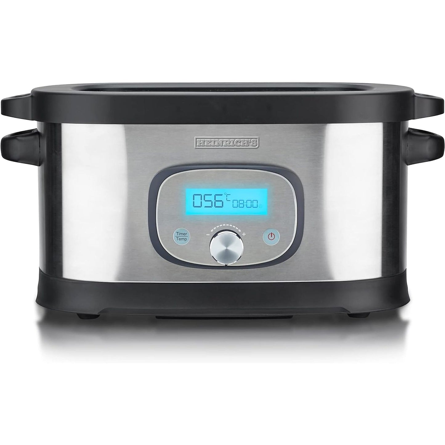 HEINRICHS HSG 8411 Sous-Vide Garer, Edelstahl Sous-Vide Garer, Elektronischer Temperaturregler 45-90°C, LCD-Display, Timer bis 72 Stunden, Metallgestell, Vakuum-Garer, Gesunde Lebensmittelzubereitung, Sous-Vide Kocher