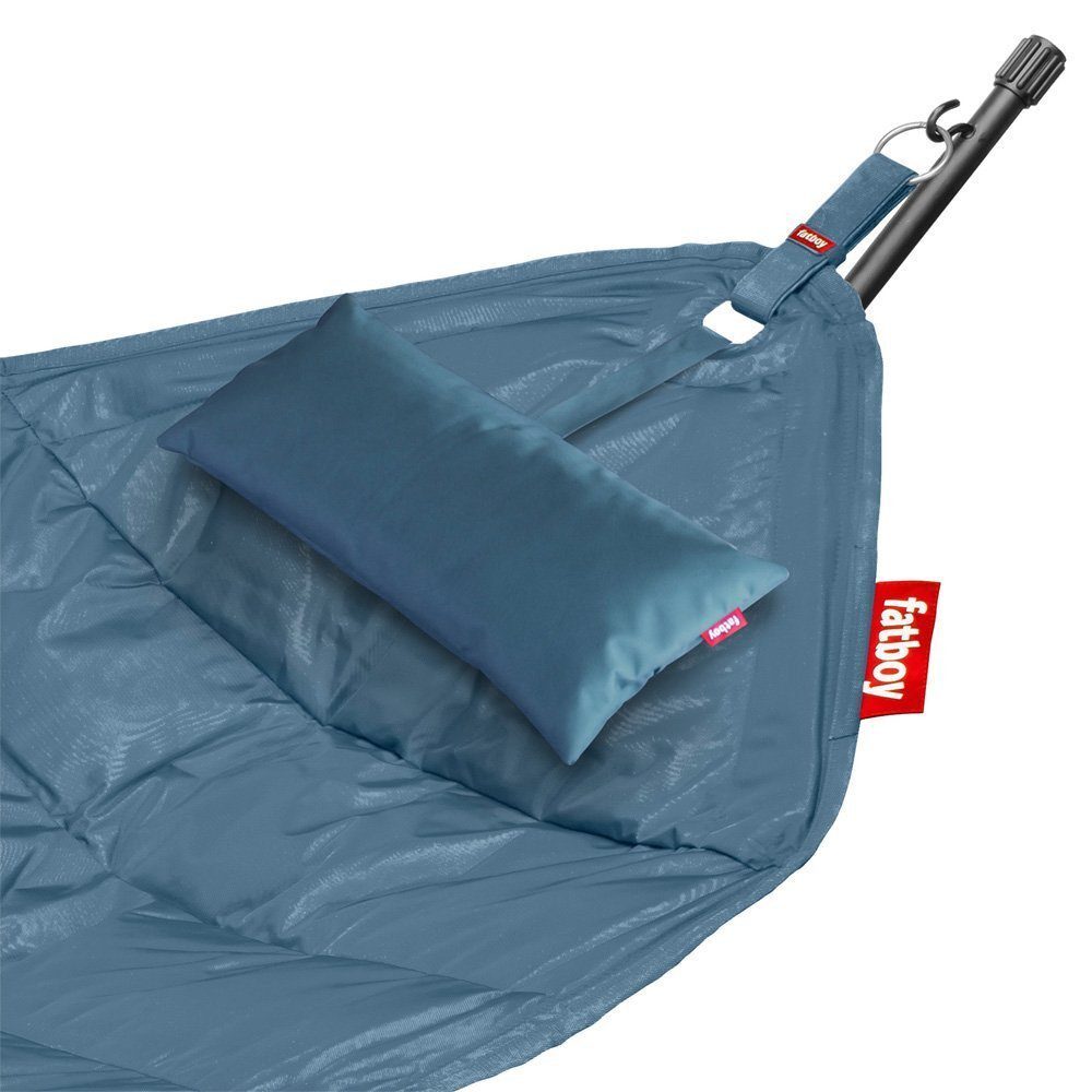Fatboy® Headdemock Superb Hellblau Hängematte Outdoor Set für 2 Personen mit Metallgestell, Wetterfest, Wasserabweisend, UV-Beständig, Tragetasche und Kissen für Garten, Terrasse und Camping