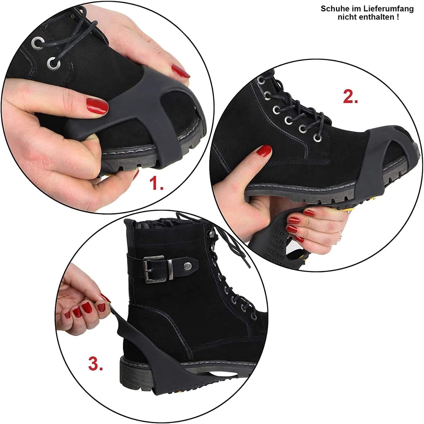 ICETREADS Antirutsch Schuhspikes Überschuhe mit Edelstahlspikes für Schnee, Eis und Winter – Schuhspikes für Damen & Herren Gr. 36-42 – Winter Überschuhe Eiskrallen für sicheren Halt