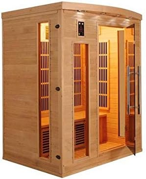 Art & Jardin du Monde Infrarotsauna Apollon für 3 Personen | Infrarotkabine mit 8 Carbonstrahlern, Farbtherapie & Digitalsteuerung | Hochwertige Heimsauna aus kanadischem Fichtenholz für Wellness Zuhause