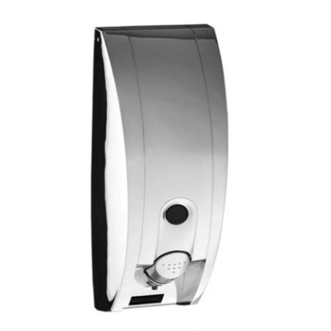 INNO Curve Wandseifenspender 400 ml Chrom Lotionspender Kunststoff 1 Fach Wandmontage Seifenspender Bad Dusche Küche Hygiene Spender Dosiersystem robust platzsparend