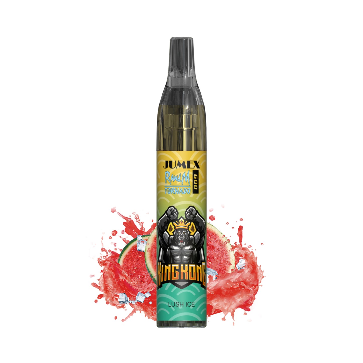 JUNG Jumex 600 Lush Ice Vape Nikotinfrei Einweg 600 Züge, Wassermelone und Eis Geschmack, Frisches Dampfen, Einweg E-Zigarette, Drahtspule Heizkern, LED Farbanzeige, Kein Nachfüllen erforderlich, 600 Züge